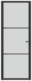Porta interior 76x201,5 cm vidro e alumínio preto mate