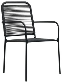 3 pcs conjunto de jantar p/ jardim corda de algodão e aço preto