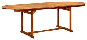 Mesa de jantar p/ jardim (160-240)x100x75 cm acácia maciça