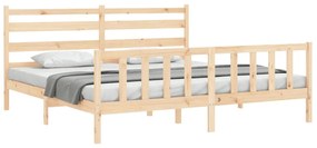 Cama sem colchão 200x200 cm madeira de pinho maciça