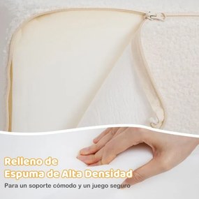 Blocos de espuma para crianças suave de 5 peças com piscina de bolinhas (NÃO INCLUIDAS) e capas Sherpa bege