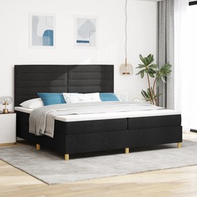 vidaXL Cama Box Spring com Colchão Preto 200x200 cm Tecido