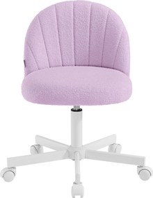 Cadeira de toucador ou cadeira de escritório, revestimento em tecido Teddy Fleece  roxo