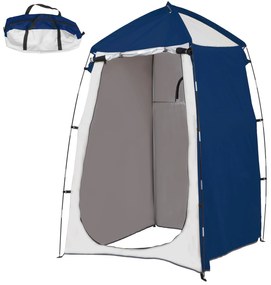 Outsunny Tenda de Duche Campismo Portátil UV+25 Tenda para Casa de Banho Trocador com Janela e Bolsa de Transporte 123x121x98cm Azul | Aosom Portugal