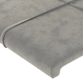 Estrutura de cama c/ cabeceira 160x200 cm veludo cinzento-claro