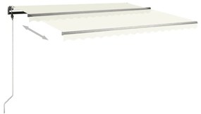 Toldo retrátil manual com postes 4x3 m cor creme