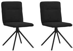 Cadeiras de jantar 2 pcs tecido preto