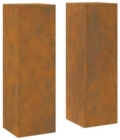 Suportes para Plantas ao Ar Livre Pilar 2 pcs 24x24x75 cm Aço Envelhec