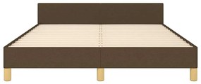 Estrutura de cama sem colchão 140x190 cm tecido castanho-escuro