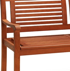 Banco de jardim em madeira de eucalipto 120x60x90 cm com certificação FSC® Castanho