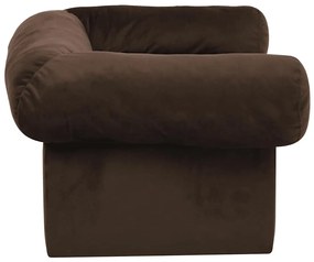 Sofá para cães com gaveta 75x50x38 cm pelúcia castanho