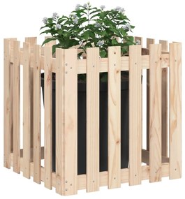 Vaso de jardim c/ design de cerca 60x60x60 cm pinho maciço