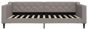 Sofá-cama com gavetão 100x200 cm tecido cinzento-acastanhado