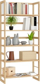 Estante em madeira verdadeira envernizada 136 x 58 x 27 cm Castanho