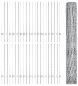 Postes de Cerca vidaXL 22 pcs U-Channel 120 cm Aço Galvanizado