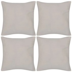 Capas de almofada algodão 4 pcs 80 x 80 cm bege