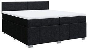 Cama com molas/colchão 200x200 cm tecido preto