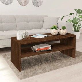 vidaXL Mesa de centro 100x40x40 cm derivados madeira carvalho castanho