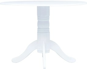 Mesa de jantar 106 cm madeira de seringueira maciça branco