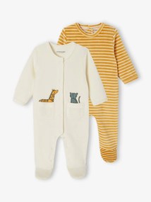 Lote de 2 pijamas em veludo amarelo