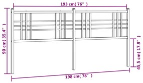 Cabeceira de cama 193 cm metal preto