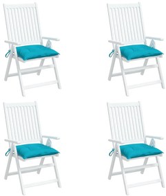 Almofadões de cadeira 4 pcs 50x50x7 cm tecido oxford turquesa
