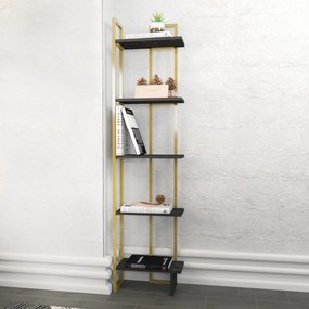 Estante Alice – Preto e Dourado – 45,2 cm x 21,6 cm x 180 cm