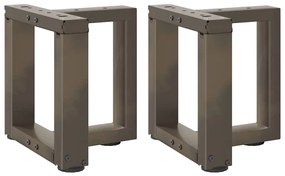 vidaXL Pés para mesa de centro em forma de T, 2 peças, preto, 30x25x(30-31) cm, aço