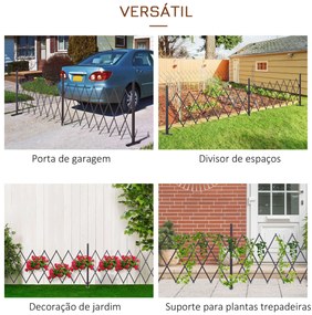 Vedação Extensível de Jardim em Alumínio e Aço – 405x31x103,5 cm | Cer