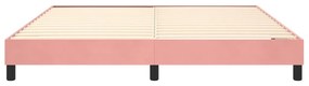 Estrutura de cama 160x200 cm veludo rosa