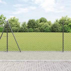 vidaXL Conjunto de Postes de Cerca Prateado 10 x 1.2 m Aço Galvanizado