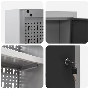 Armário para Ferramentas VidaXL Parede com Painel de Ferramentas Preto