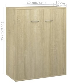 Aparador 60x30x75 cm contraplacado cor carvalho sonoma
