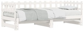 Sofá-cama de puxar 2x(90x200) cm pinho maciço branco