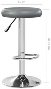 Bancos de bar 2 pcs couro artificial cinzento