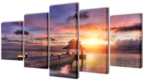 241567 vidaXL Políptico Praia com pavilhão 200 x 100 cm