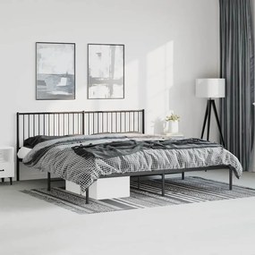 Estrutura de cama com cabeceira 193x203 cm metal preto