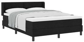 Cama Box com cabeceira Preto 140 x 200 cm Tecido e Espuma