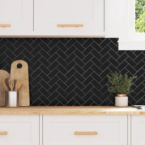vidaXL Azulejo Chevron 20 pcs Preto 30 x 30 cm Poliuretano e PET