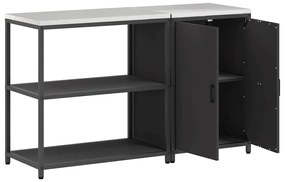 Conjunto de Armazenamento de Cozinha com prateleira 2 pcs Preto