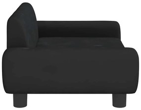 Sofá infantil 70x45x33 cm veludo preto