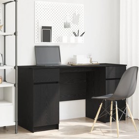 Mesa vidaXL Preta em Carvalho 140x49x76 cm em Madeira Engenharia