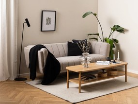 Sofá Norsica 792, Bege, 218x87x77cm, 43.8 kg, Tecido, Pernas: Madeira, Madeira: Borracha