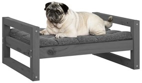 Cama para cães 65,5x50,5x28 cm madeira de pinho maciça cinzento