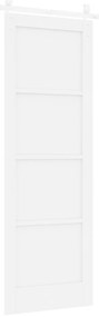 Porta Deslizante vidaXL com Conjunto de Hardware Branco 73.5x211 cm Ma