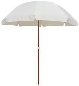 Guarda-sol de jardim com poste de aço 240 cm cor areia