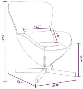 Poltrona Ovo vidaXL Veludo Cinzento-claro