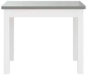 3 pcs conjunto mesa e cadeiras infantil MDF branco e cinzento