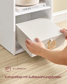 Estante com 6 compartimentos abertos 24 x 30,2 x 160,7 cm em branco