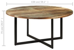 Mesa de jantar 150x75 cm madeira recuperada maciça